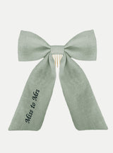 Adore Haarschleife aus Leinen in weiß - blau - weddorable