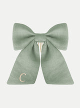 Audrey Haarschleife aus Leinen in blau - weddorable