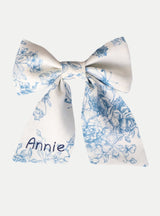 Audrey Haarschleife aus Leinen in blau - weddorable